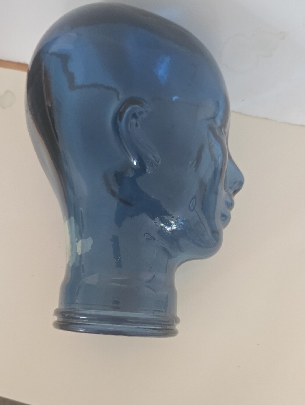 Blue Ceramic Head Sculpture - Decorative Home Art - Picture 3 of 3
